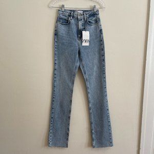 NWT ZARA Jeans Size 2 Slim Flare Split Leg